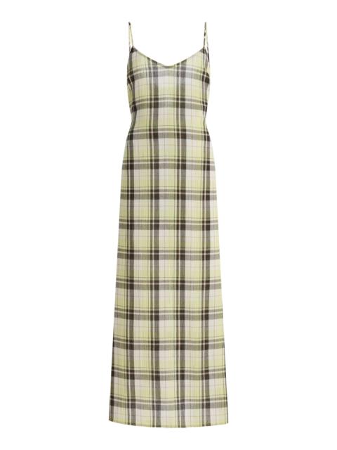 Proenza Schouler Evelyn Plaid Gauze Midi Dress print