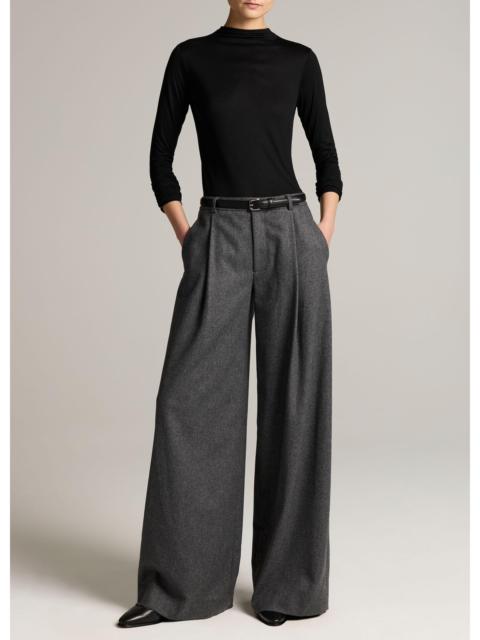Vince Camille Italian Wool-Blend Flannel Wide-Leg Trouser