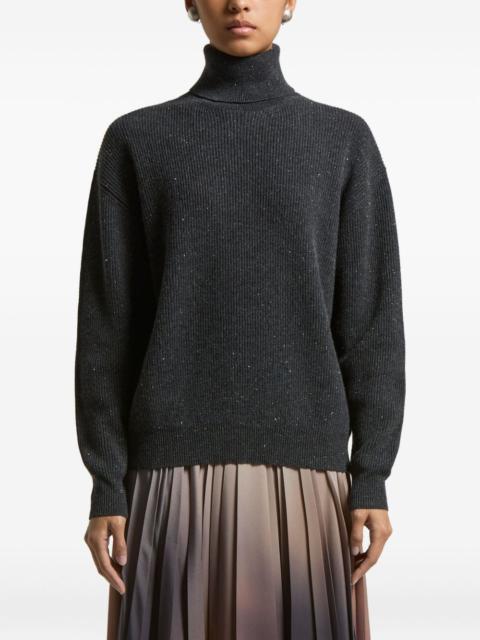 PESERICO roll-neck sparkle-finish sweater