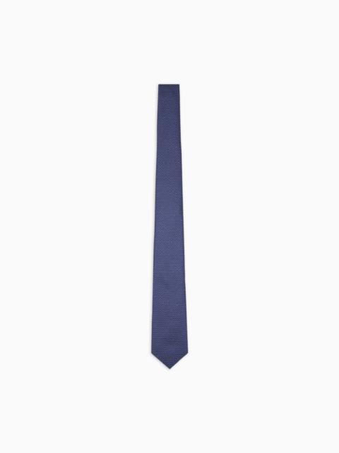 EMPORIO ARMANI SILK BLEND TIE WITH JACQUARD OP-ART MICRO-PATTERN