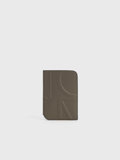 Totême Monogram leather passport holder ash
