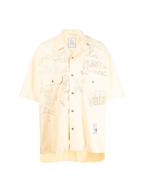 Maison MIHARAYASUHIRO graphic-print short-sleeved cotton shirt