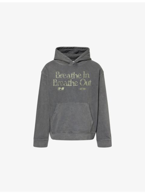 HONOR THE GIFT Breathe In Logo-Print Cotton Hoody
