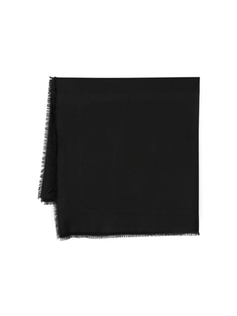 jacquard logo motif frayed scarf