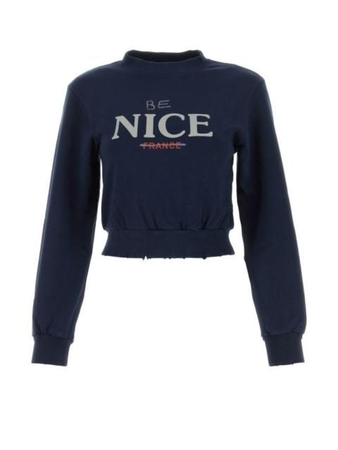 BALENCIAGA Blue stretch cotton sweatshirt