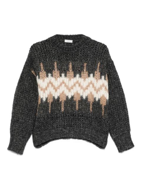 PESERICO jacquard-pattern knit sweater