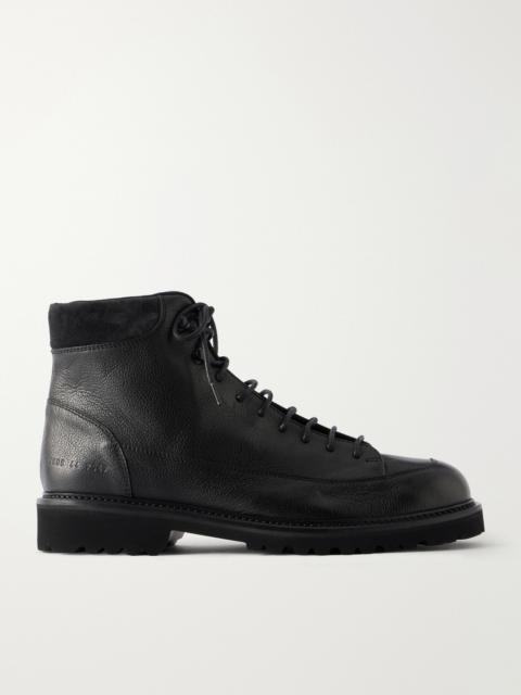 Common Projects Hiker Suede-Trimmed Full-Grain Leather Hiking Boots