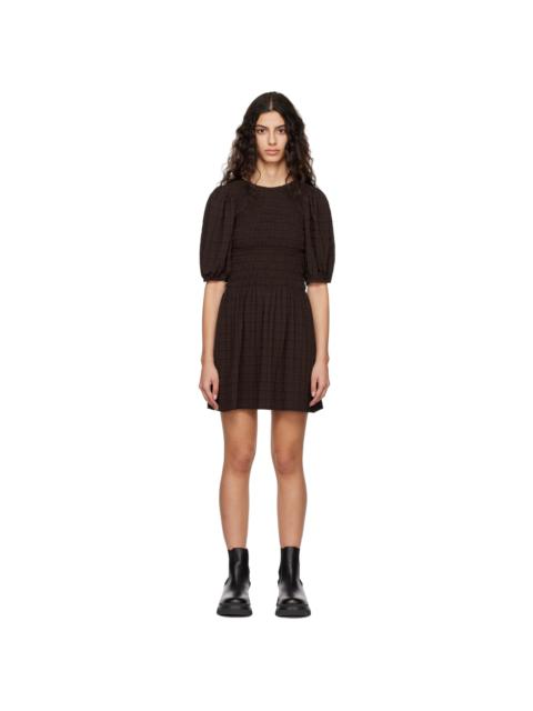 GANNI Brown Smock Minidress