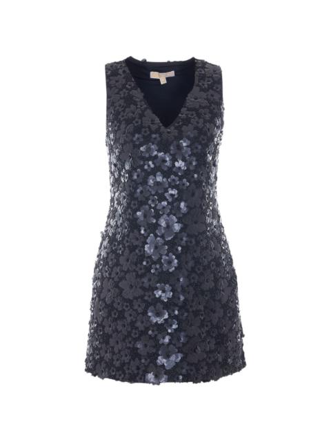 MICHAEL KORS sequin-embellished floral-appliqué dress