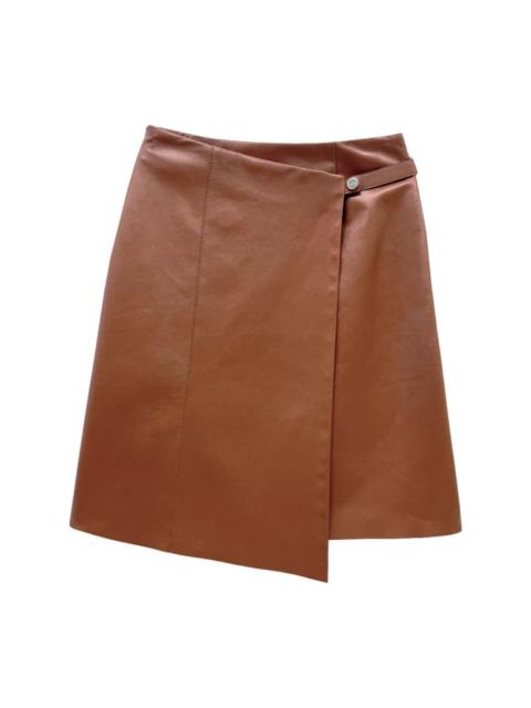 AERON DOJA Vintage leather wrap midi skirt | REVERSIBLE