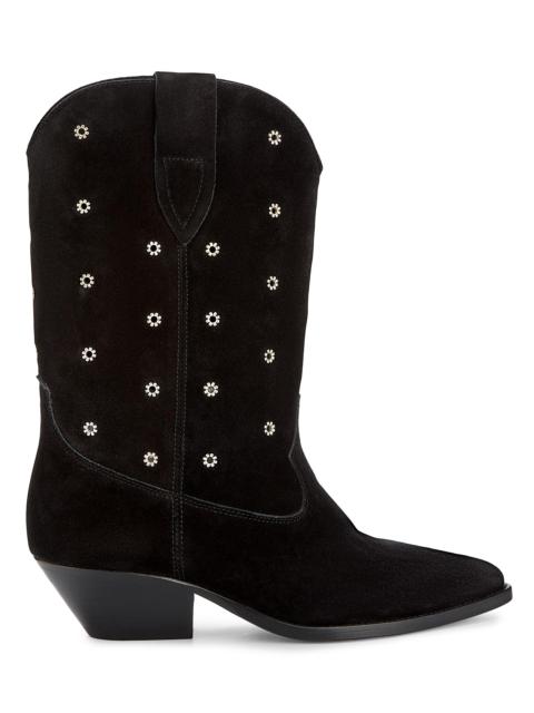 Isabel Marant Women's Duerto 40MM Grommet Suede Cowboy Boots - Black