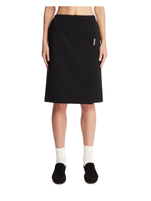MUGLER Black Wool Wrap Skirt