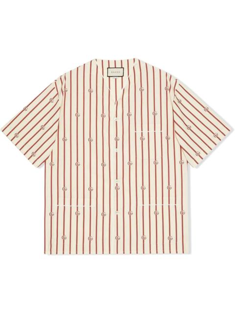 GUCCI GG stripe bowling shirt