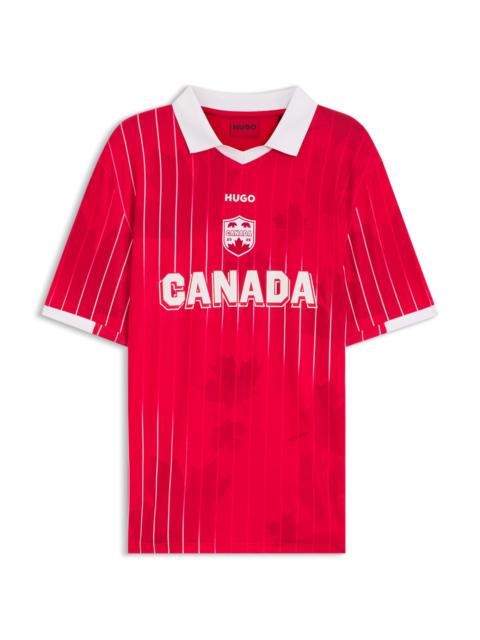 HUGO RELAXED-FIT SOCCER T-SHIRT WITH NATION DETAILING