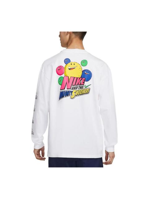 Nike Nike Sportswear Athleisure Casual Sports Alphabet Cartoon Printing Long Sleeves White DM7916-100