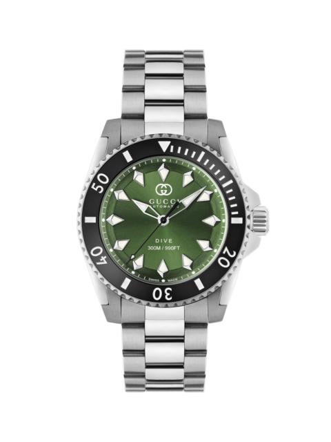 GUCCI Men's Dive Stainless Steel Bracelet Watch/40MM - Green Steel Black
