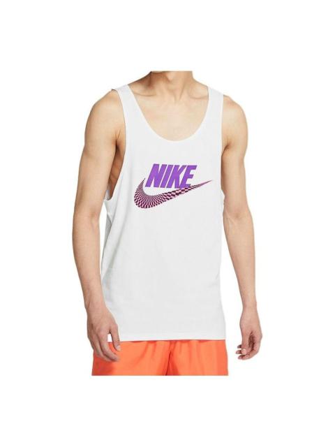 Nike Men's Nike Sportswear Sports Printing Alphabet Basketball Jersey/Vest White DD1345-100