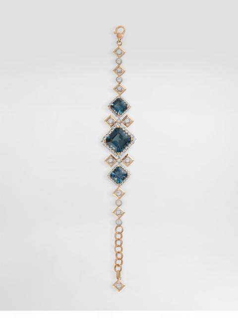 Dolce & Gabbana Eleganza Bracelet 18kt white and yellow gold, topazes, and sapphires