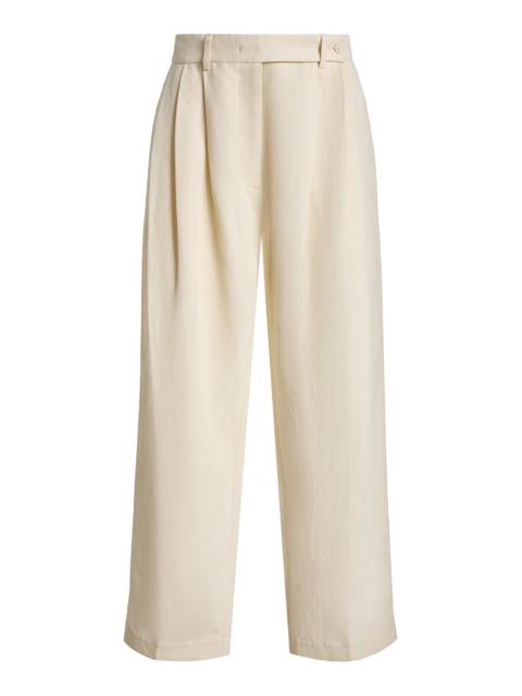 CO Linen Wide Leg Pleated Pants