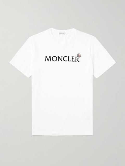 Moncler Logo-Flocked Appliquéd Cotton-Jersey T-Shirt