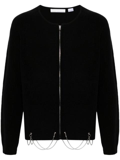 RANDOM IDENTITIES chain-detail brushed cardigan