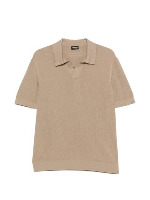 ZEGNA waffle-knit V-neck T-shirt