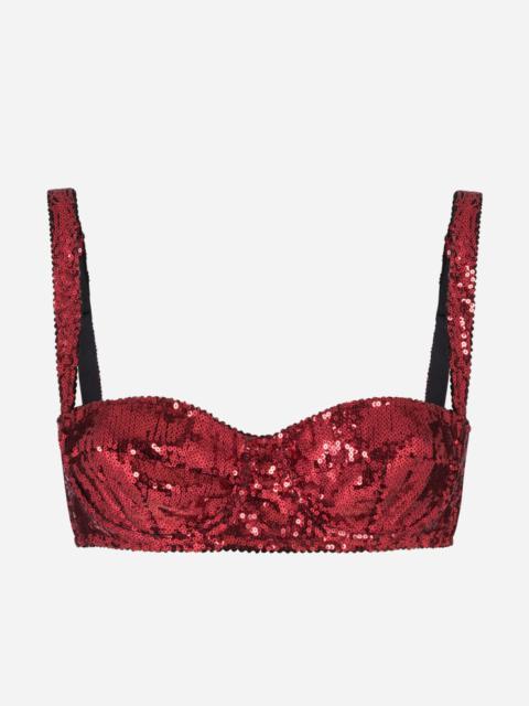 Dolce & Gabbana Sequined balcony bra