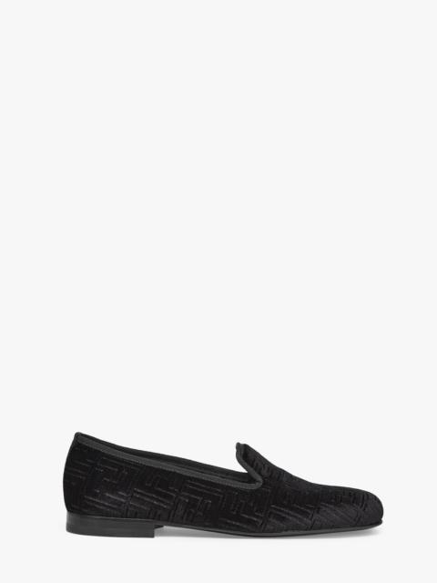 FENDI Black velvet slippers