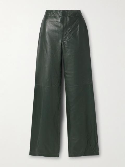 ULLA JOHNSON Lotti Paneled Leather Wide-leg Pants