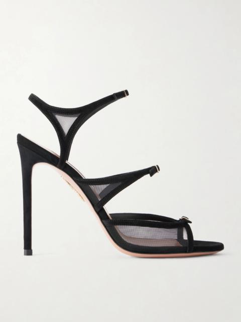 AQUAZZURA Jalila 105 Suede And Mesh Sandals