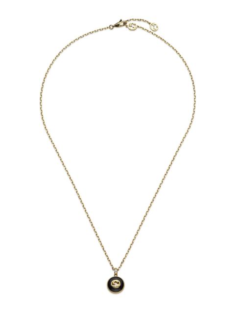 GUCCI Women's Interlocking G 18K Yellow Gold, Black Onyx & 0.021 TCW Diamond Chain Necklace - Yellow Gold