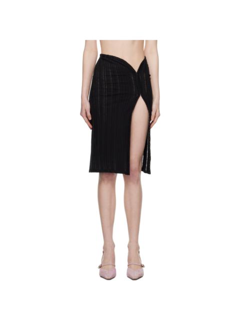 JADE CROPPER SSENSE Exclusive Black Hook-Eye Midi Skirt