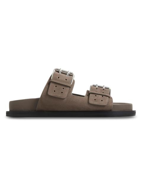 A.EMERY A. Emery Women's Leon Perforated Suede Two-Strap Sandals - Tawny Suede