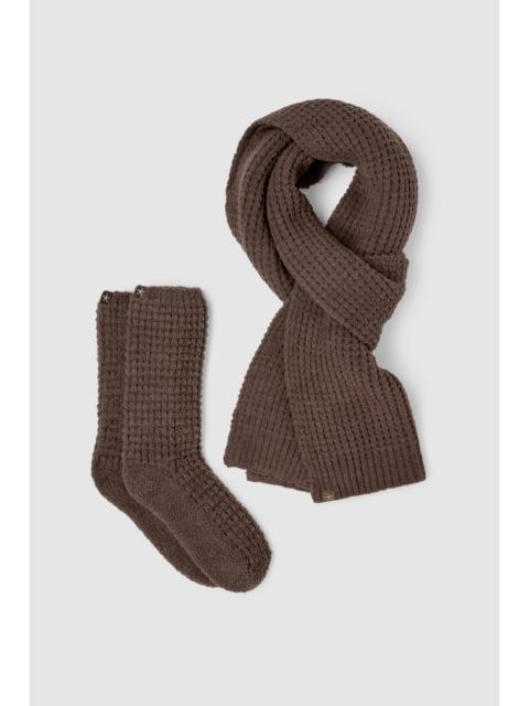 Barefoot Dreams CozyChic® Waffle Scarf and Sock Set
