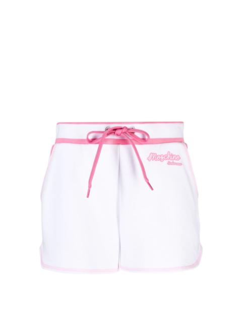 Moschino logo-print cotton track shorts