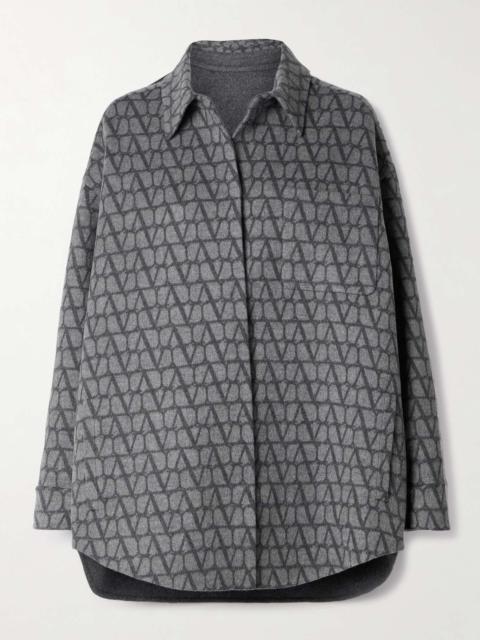 Valentino Reversible wool-blend jacquard jacket
