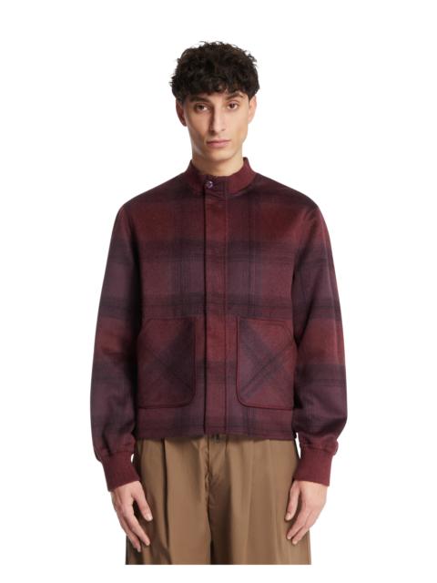 God’s True Cashmere Burgundy Gratitude Tartan Cashmere Jacket