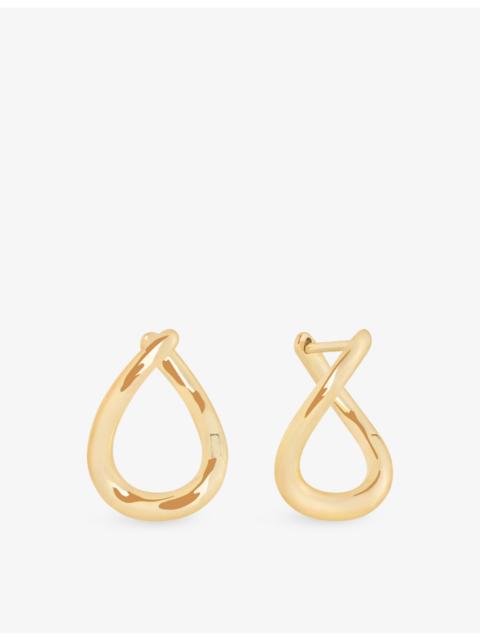 ASTRID & MIYU Molten 14ct Yellow-Gold Hoop Earrings