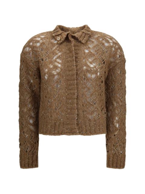 Max Mara open-knit button-up cardigan
