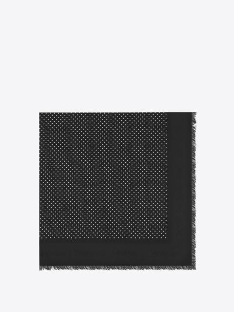 SAINT LAURENT large square scarf in dotted modal and silk