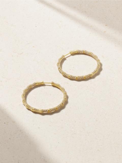 ANITA KO Bamboo 18-karat Gold Diamond Hoop Earrings