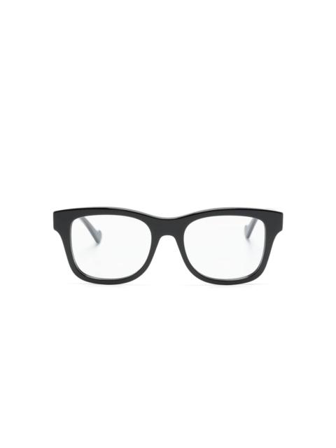 logo-engraved square-frame glasses