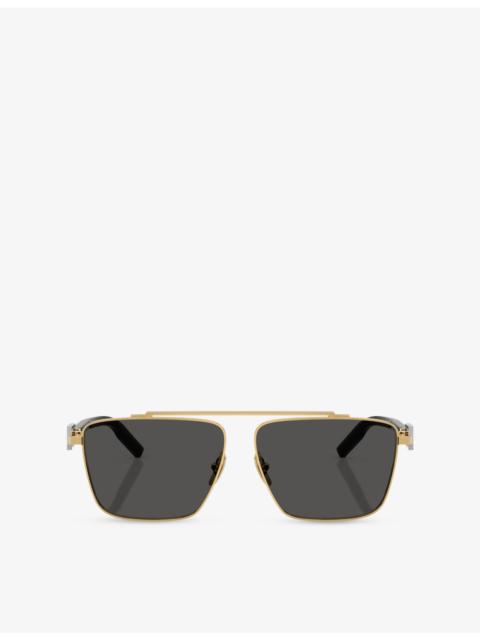 Dolce & Gabbana DG2336 Square-Frame Metal Sunglasses