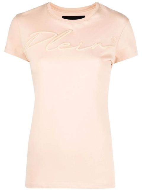 PHILIPP PLEIN satin logo-embroidered T-shirt