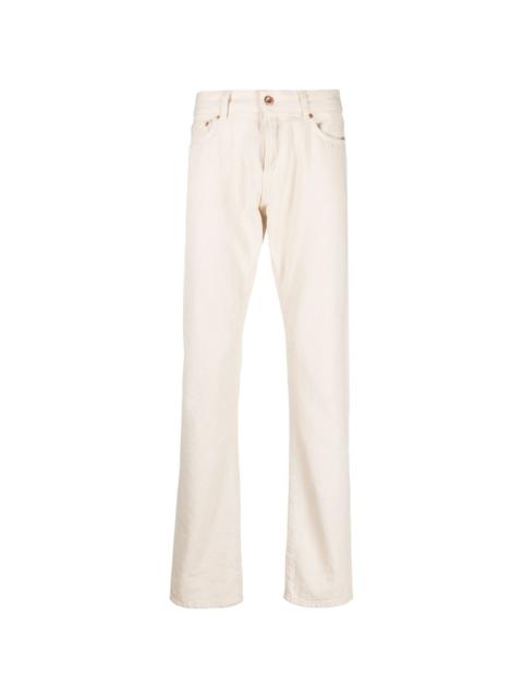 mid-rise straight-leg jeans