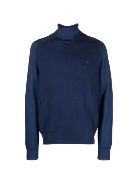 Pegaso-embroidered high-neck jumper