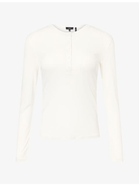 Theory The Henley Long-Sleeve Cotton Top