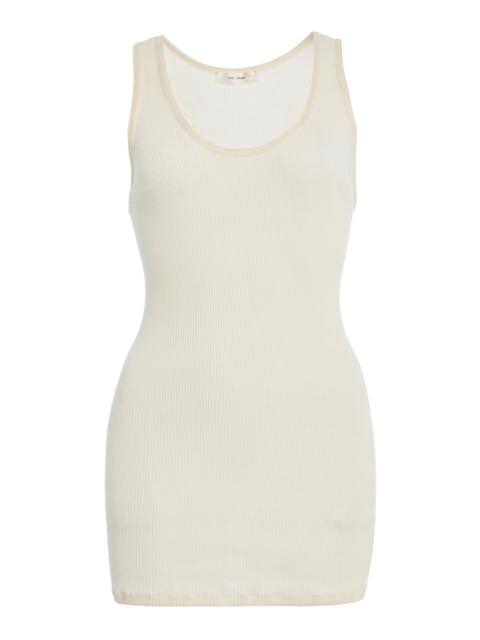 The Row Cendrea Ribbed Jersey Racerback Tank Top ivory
