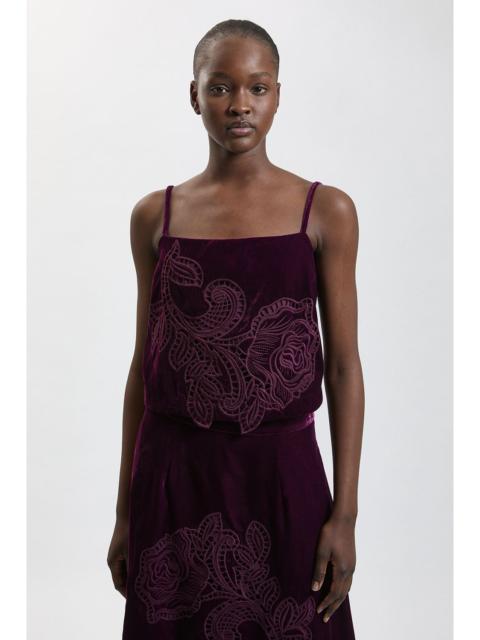 KAREN MILLEN Velvet Cutwork Co-Ord Cami Top