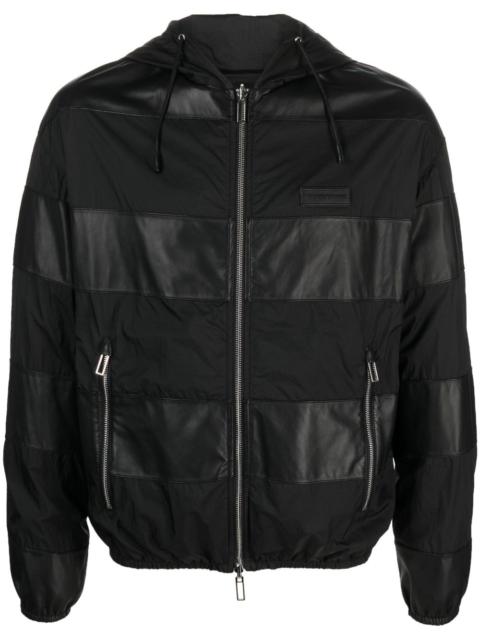 EMPORIO ARMANI reversible lambskin hooded jacket